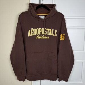 Vintage Y2K Aeropostale Athletics Hoodie Mens X-Large Retro Baggy Chain Stitched